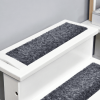 White 3-Step Wooden Pet Stairs with Carpet Treads
