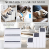 White 3-Step Wooden Pet Stairs with Carpet Treads