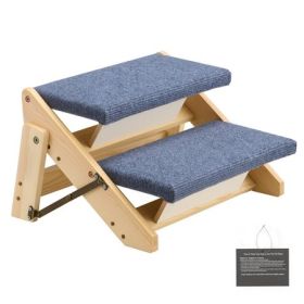 2-Step Wood Pet Stairs for Beds & Sofas