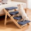 4-Step Foldable Wood Pet Stairs with Non-Slip Treads