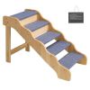 5-Step Wood Pet Stairs for Beds & Sofas