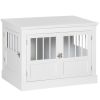 Triple-Door Crate End Table, White
