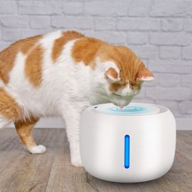 Quiet LED Pet Water Fountain (Color: White)