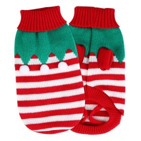 Holiday Turtleneck Sweater in Snowman or Furball Stripes (Type / Size: Furball / M)