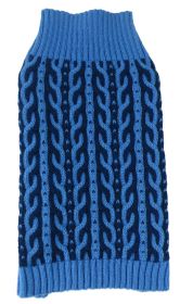 Two-Tone Cable Knit Sweater (size: large)