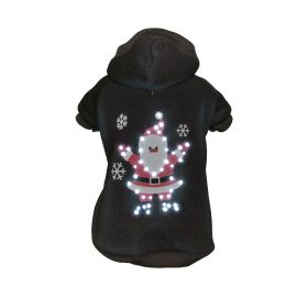 Light-Up Juggling Santa Hooded Sweater Costume (size: large)