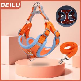 Reflective Harness & Leash Set for Everyday Walks (Colour / Specification (L * W): Red / S)