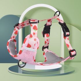 Reflective Chest-Strap Harness for Big Dogs (Colour / Specification (L * W): Pink / S)
