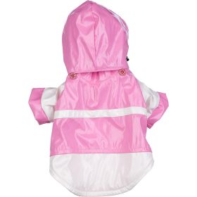 Two-Tone Waterproof Raincoat with Removable Hood (size: small)