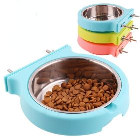 Overturn-Proof Stainless Steel Hanging Bowl (Color: Large Pink)