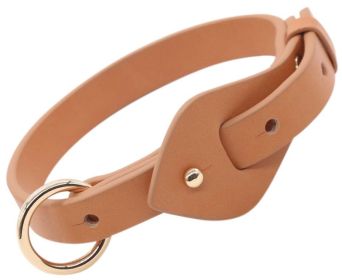 Ever-Craft Boutique Adjustable Leather Dog Collar (Color / Size: Brown / Large)