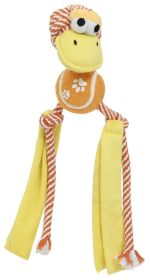 Tennis Pawl Rope Toy – Squeaks & Crinkles (Color: Orange)