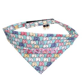 Elephant Print Velcro Bandana (Color / Size: Aqua / Small)