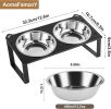 Elevated Dog Feeding Station with 4 Tilted Bowls