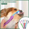 Three-Head Multi-Angle Dog Toothbrush