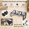 Elevated Dog Feeding Station with 4 Tilted Bowls