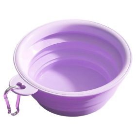 Foldable Travel Bowl for Dogs, 350ml (Color: purple)