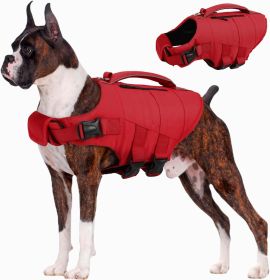 High-Flotation Dog Life Jacket with Rescue Handle (size: A-Red X-Large)