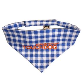 Plaid Print Velcro Bandana (Color / Size: Blue / Large)