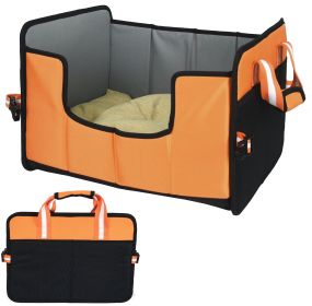 Travel-Nest Folding Travel Dog Bed (Color / Size: Orange / Small)