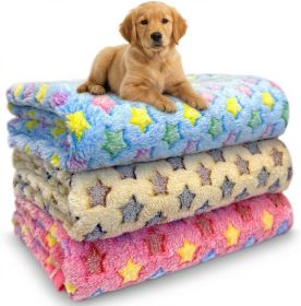 Cozy Paw-Print Fleece Blankets, Set of 3 (size: Star   23X16 In)