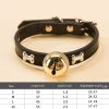 Leather Collar with Bell Charm