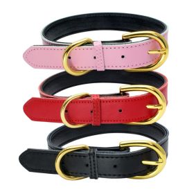 Padded Leather Dog Collar (Colour / Specification (L * W): Red / M 42*2.0Cm)