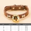 Leather Collar with Bell Charm