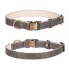 Padded Leather Dog Collar with Metal Buckle