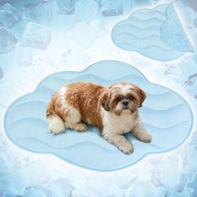 Reversible Ginkgo Leaf Cooling Mat (size: Light Blue  Medium)