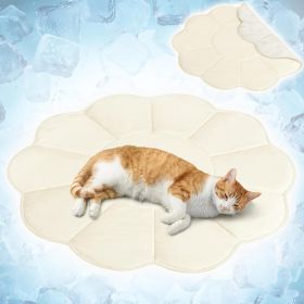 Leaf-Shaped Cooling Mat for Dogs (size: Beige   Small)