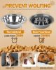 Adjustable Elevated Dog Bowl Set with Non-Slip Mat