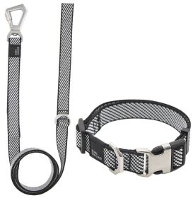 Escapade 2-in-1 Convertible Leash & Collar (Color / Size: Grey / Medium)