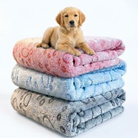 Cozy Paw-Print Fleece Blankets, Set of 3 (size: Paw Print   23X16 In)