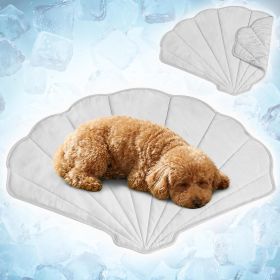 Reversible Ginkgo Leaf Cooling Mat (size: Light Grey  Medium)