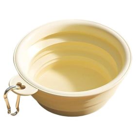 Foldable Travel Bowl for Dogs, 350ml (Color: Yellow)