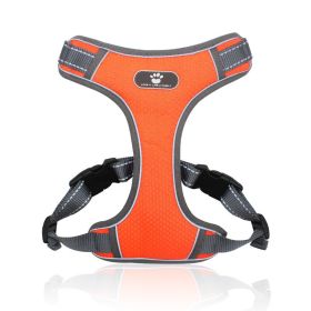 Breathable Mesh Harness with Reflective Trim (Colour / Specification (L * W): Orange / M (12-32 Kg))