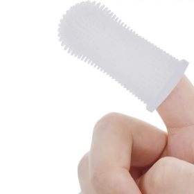 Silicone Finger Toothbrush for Dogs (Color: White)