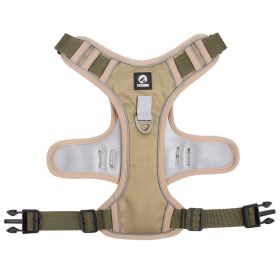 Reflective Mesh Dog Harness with Quick-Release Buckles (Colour / Specification (L * W): Khaki / S)
