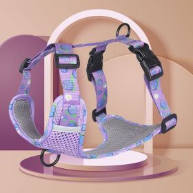 Reflective Chest-Strap Harness for Big Dogs (Colour / Specification (L * W): Purple / M)