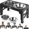 Adjustable Elevated Dog Bowl Set with Non-Slip Mat