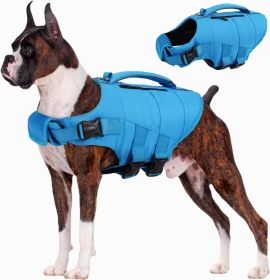 High-Flotation Dog Life Jacket with Rescue Handle (size: Blue X-Large)