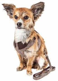 Houndsome Reversible Plaid Harness & Leash Set (size: large)