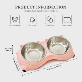 Macaron Dual Stainless Steel Bowl Set (Color: Pink)