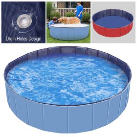 Foldable Splash Pool for Dogs (Color: Blue)