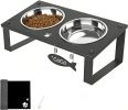 Elevated Dog Bowl Stand with Splash-Proof Mat