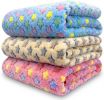 Cozy Paw-Print Fleece Blankets, Set of 3