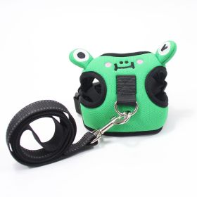 Frog Mesh Harness & Leash Set for Small Dogs (Colour / Specification (L * W): Green Frog+Traction Rope / Xs)