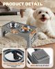 Adjustable Elevated Dog Bowl Set with Non-Slip Mat