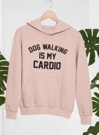 Dog Walking Is My Cardio Hoodie (Size / Color: X-Large / Heather Prism Peach)